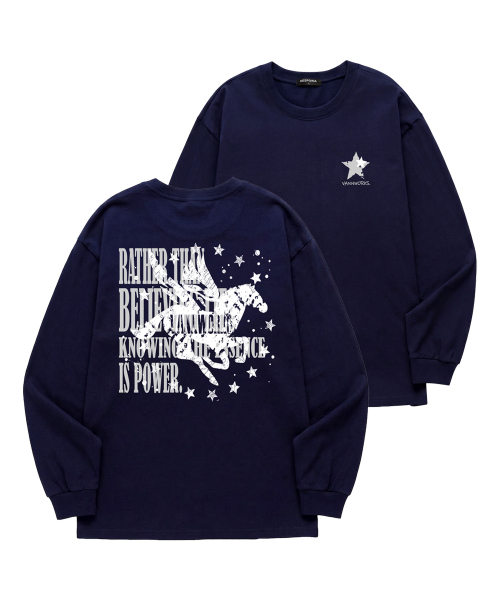 VANNWORKS(バンワークス)の「2STAR HORSE ロングスリーブ (VLS0230) ネイビー(Tシャツ/カットソー・レディース・その他・SMALL/MEDIUM/LARGE/X-LARGE/XX-LARGE)」の1枚目の写真