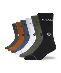 STANCE（スタンス）の「【STANCE/スタンス】6Pパックソックス（6足組）　ロゴクルーソックス / おしゃれなギフトに最適！ORIGIN 6 PACK CREW（ソックス/靴下）」