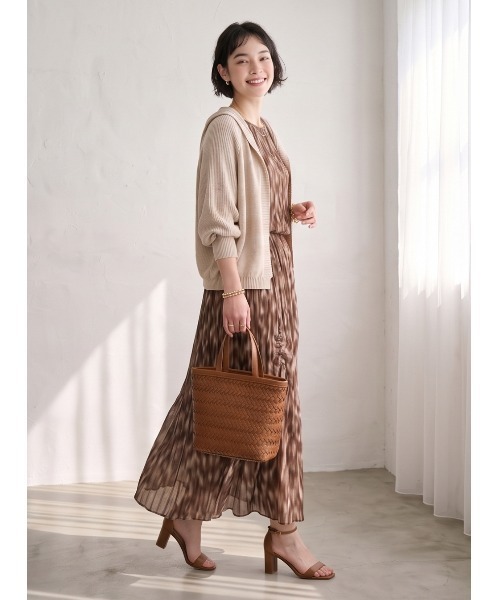 Sew loop（ソーループ）の「フーディショート丈リブニットカーディガン（カーディガン/ボレロ・レディース・ピンク/ベージュ/ブラック/グレー・FREE）」の13枚目の写真
