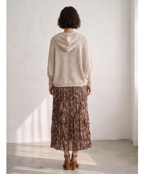 Sew loop（ソーループ）の「フーディショート丈リブニットカーディガン（カーディガン/ボレロ・レディース・ピンク/ベージュ/ブラック/グレー・FREE）」の14枚目の写真