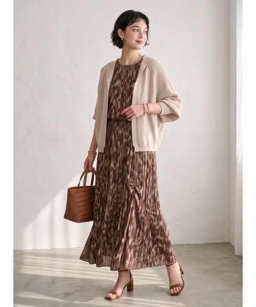 Sew loop（ソーループ）の「フーディショート丈リブニットカーディガン（カーディガン/ボレロ・レディース・ピンク/ベージュ/ブラック/グレー・FREE）」の15枚目の写真
