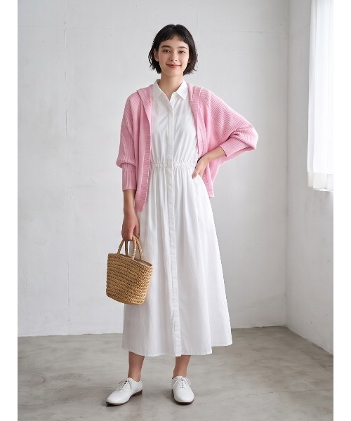Sew loop（ソーループ）の「フーディショート丈リブニットカーディガン（カーディガン/ボレロ・レディース・ピンク/ベージュ/ブラック/グレー・FREE）」の19枚目の写真
