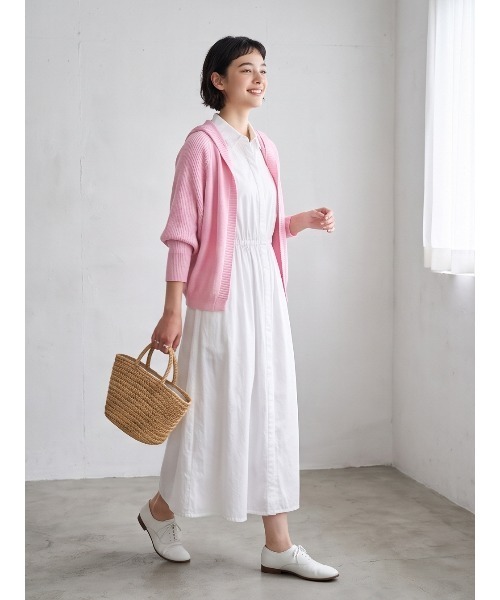 Sew loop（ソーループ）の「フーディショート丈リブニットカーディガン（カーディガン/ボレロ・レディース・ピンク/ベージュ/ブラック/グレー・FREE）」の20枚目の写真