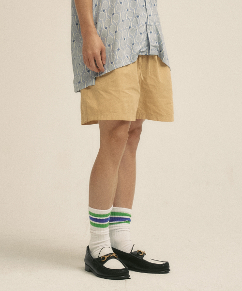 VILLA RAY（ヴィラ・レイ）の「デイリーイージーコットン メンズ ショーツ - サンドベージュ（その他パンツ・メンズ・その他・MEDIUM/LARGE/X-LARGE）」の2枚目の写真