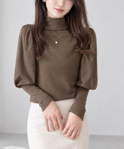 Amulet(アミュレット)の「ボリュームスリーブハイネックトップス(Tシャツ/カットソー・レディース・ホワイト/ブラウン/ブラック・FREE)」の20枚目の写真