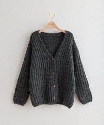 【WEB限定 】片畦ビッグシルエットVネックニットアウター