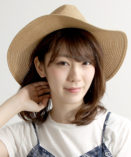 WEGO（ウィゴー）の「WEGO/ツバ広ペーパーハット（ハット・レディース・ブラウン/ホワイト/ブラック/ナチュラル/ベージュ・FREE）」の4枚目の写真