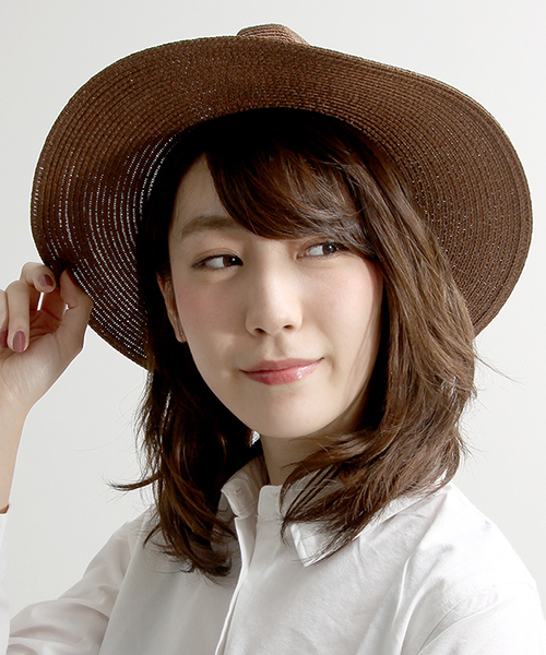 WEGO（ウィゴー）の「WEGO/ツバ広ペーパーハット（ハット・レディース・ブラウン/ホワイト/ブラック/ナチュラル/ベージュ・FREE）」の3枚目の写真