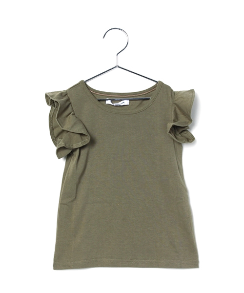 GLOBAL WORK（グローバルワーク）の「【キッズ】ラッフルスリーブカットプルオーバー半袖/724058（Tシャツ/カットソー・キッズ・その他1/グレー/カーキ・LARGE/X-LARGE/SMALL/MEDIUM）」の3枚目の写真