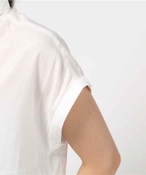 VENCEEXCHANGE（ヴァンスエクスチェンジ）の「スキッパーシャツ（シャツ/ブラウス・レディース・オフホワイト/ダークグリーン/レンガ・MEDIUM）」の8枚目の写真