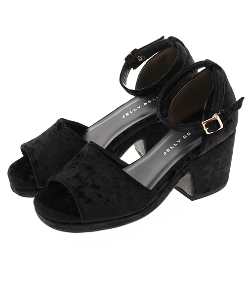 JELLY BEANS（ジェリービーンズ）の「ベロアウエッジサンダル(204-2092)JELLY BEANS(ジェリービーンズ)（サンダル・レディース・ピンク/モカ/ブルー/ブラック・M/L/LL/S）」の5枚目の写真