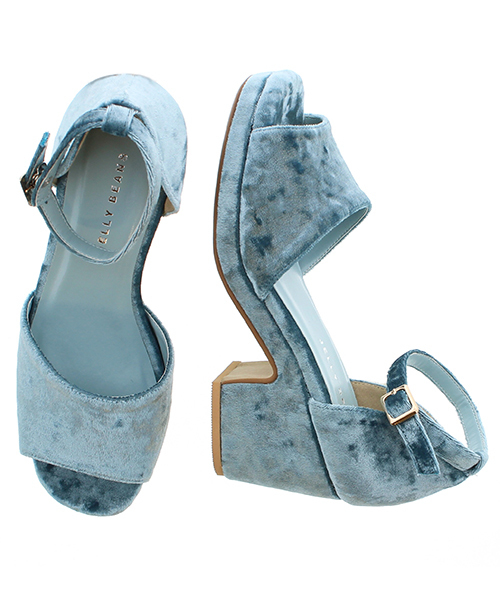 JELLY BEANS（ジェリービーンズ）の「ベロアウエッジサンダル(204-2092)JELLY BEANS(ジェリービーンズ)（サンダル・レディース・ピンク/モカ/ブルー/ブラック・M/L/LL/S）」の8枚目の写真