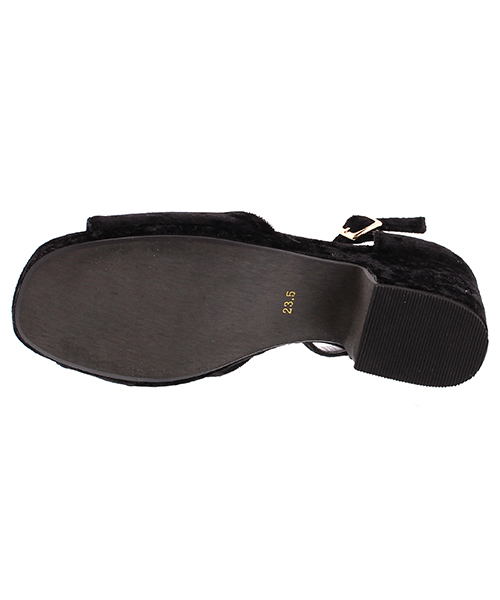 JELLY BEANS（ジェリービーンズ）の「ベロアウエッジサンダル(204-2092)JELLY BEANS(ジェリービーンズ)（サンダル・レディース・ピンク/モカ/ブルー/ブラック・M/L/LL/S）」の16枚目の写真