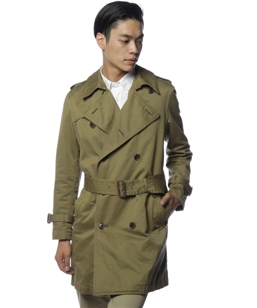 green label relaxing(グリーンレーベルリラクシング)の「CTN/GABA WASHED トレンチコート(トレンチコート・メンズ・オリーブ/ネイビー・SMALL/MEDIUM/LARGE)」の2枚目の写真