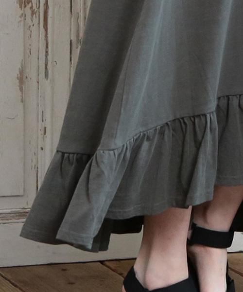 coen（コーエン）の「スラブフリルロングスカート（スカート・レディース・ネイビー/オリーブ・FREE）」の6枚目の写真