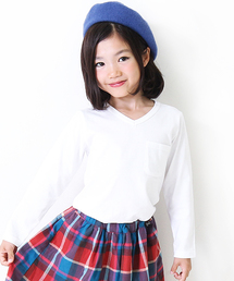 devirock | ベーシックVネック長袖Tシャツ パックT 無地Tシャツ ロンT コットン(Tシャツ/カットソー)