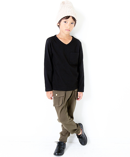 devirock(デビロック)の「【旧モデル】パックT★Vネック無地長袖Tシャツ(Tシャツ/カットソー・キッズ・ワイン/ホワイト/ネイビー/グリーン系その他/ブラック/カーキ/杢グレー/ターコイズブルー/ピンク/グリーン系その他2・120cm/130cm/100cm/140cm/150cm/160cm/110cm)」の13枚目の写真