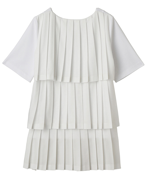 CLANE(クラネ)の「BACK PLEATS T/S(Tシャツ/カットソー・レディース・ホワイト/ブラック/ネイビー・1/2)」の4枚目の写真