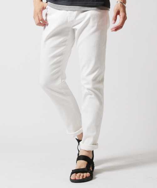 THE CASUAL（カジュアル）の「綿麻ストレッチ5Pデニムパンツ（デニムパンツ・メンズ・インディゴブルー/ブルー系その他/ホワイト/アッシュグレー/ブラック/ブルー・M/L/S/XL）」の2枚目の写真