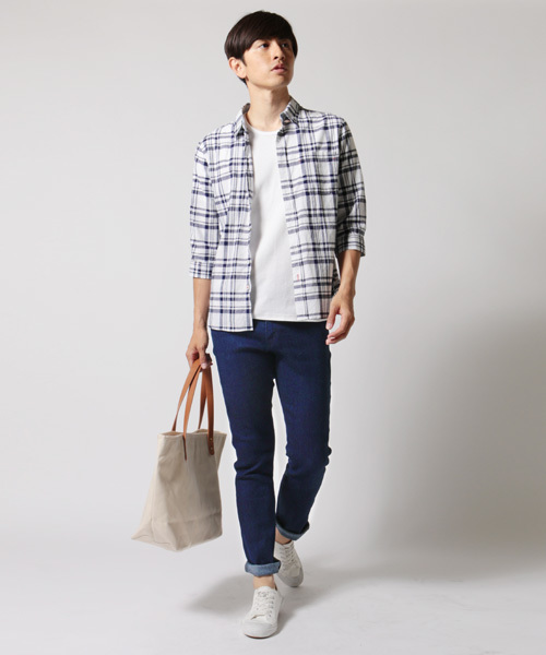 THE CASUAL（カジュアル）の「綿麻ストレッチ5Pデニムパンツ（デニムパンツ・メンズ・インディゴブルー/ブルー系その他/ホワイト/アッシュグレー/ブラック/ブルー・M/L/S/XL）」の20枚目の写真