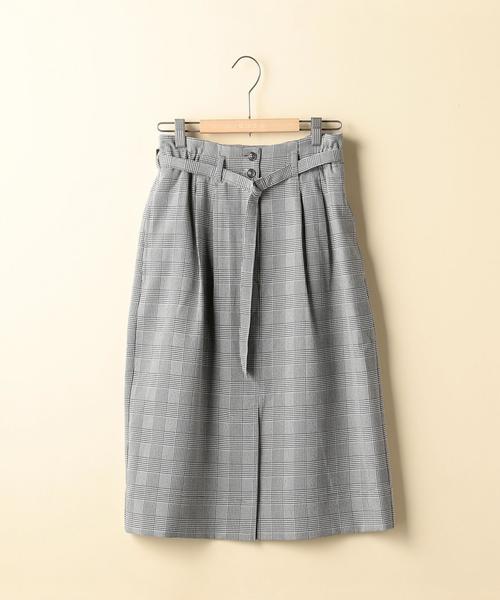 coen(コーエン)の「【『LEE』11月号掲載】グレンチェックミドルスカート(スカート・レディース・ブラウン/ブラック・MEDIUM/LARGE)」の1枚目の写真