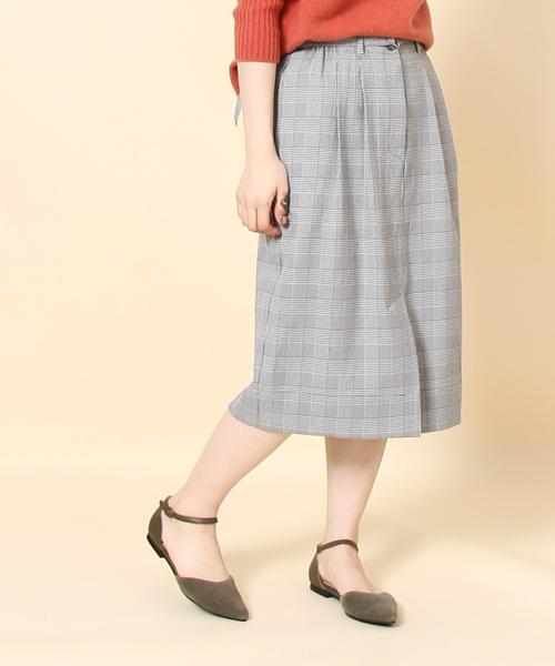 coen(コーエン)の「【『LEE』11月号掲載】グレンチェックミドルスカート(スカート・レディース・ブラウン/ブラック・MEDIUM/LARGE)」の3枚目の写真