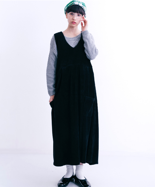 MERLOT（メルロー）の「Vネックジャンパースカートワンピ1059（ワンピース・レディース・アイボリー/ネイビー/ブラック/ピンク・FREE）」の20枚目の写真