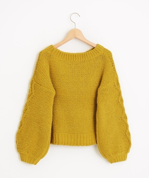 amelier MAJESTIC LEGON（アメリエルマジェスティックレゴン）の「モールケーブルニットプルオーバー（ニット/セーター・レディース・アイボリー/ブラウン/マスタード・FREE）」の8枚目の写真