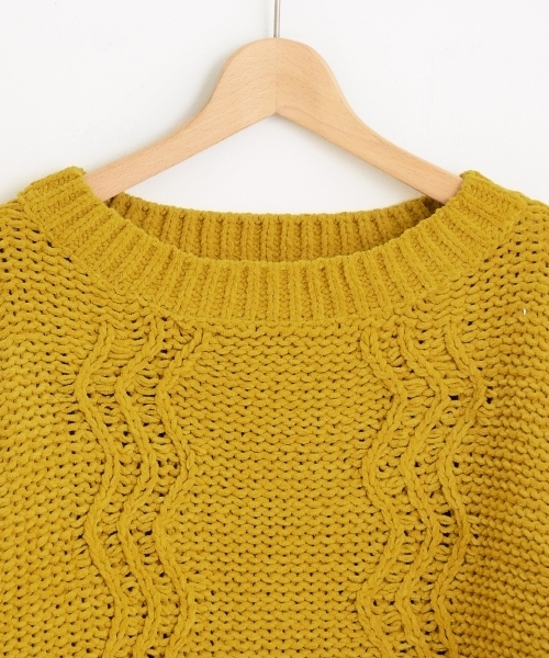 amelier MAJESTIC LEGON（アメリエルマジェスティックレゴン）の「モールケーブルニットプルオーバー（ニット/セーター・レディース・アイボリー/ブラウン/マスタード・FREE）」の9枚目の写真