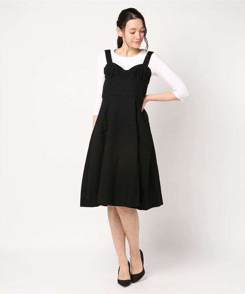 WEGO（ウィゴー）の「WEGO/ビスチェジャンスカ（ジャンパースカート・レディース・ダークインディゴブルー/ブラック・FREE）」の9枚目の写真