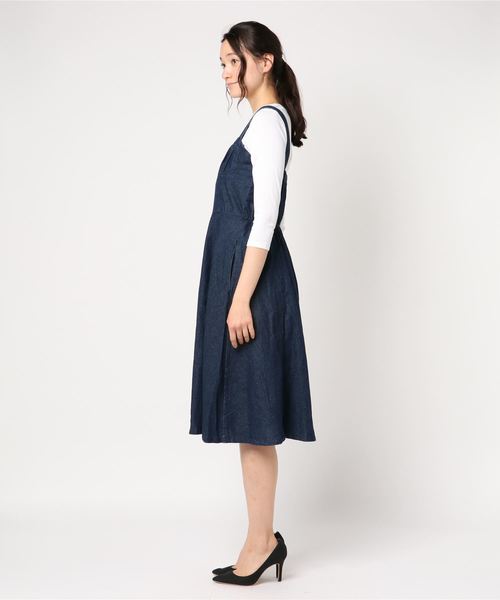WEGO（ウィゴー）の「WEGO/ビスチェジャンスカ（ジャンパースカート・レディース・ダークインディゴブルー/ブラック・FREE）」の7枚目の写真