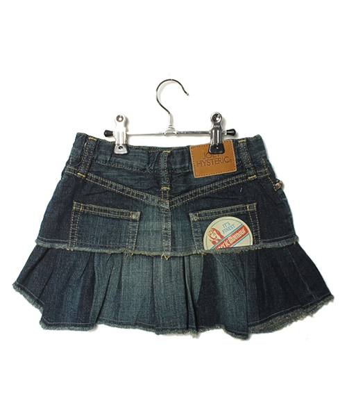 JOEY HYSTERIC（ジョーイヒステリック）の「RB加工COASTERS pt デニムレイヤードフレアSK（デニムスカート・キッズ・インディゴブルー・SMALL/MEDIUM）」の2枚目の写真