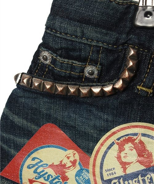 JOEY HYSTERIC（ジョーイヒステリック）の「RB加工COASTERS pt デニムレイヤードフレアSK（デニムスカート・キッズ・インディゴブルー・SMALL/MEDIUM）」の5枚目の写真