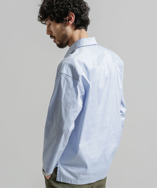 NANO universe（ナノユニバース）の「Ｔ／ＣストレッチハーフＺＩＰシャツ（シャツ/ブラウス・メンズ・ネイビー/サックスブルー・LARGE/MEDIUM/SMALL）」の4枚目の写真