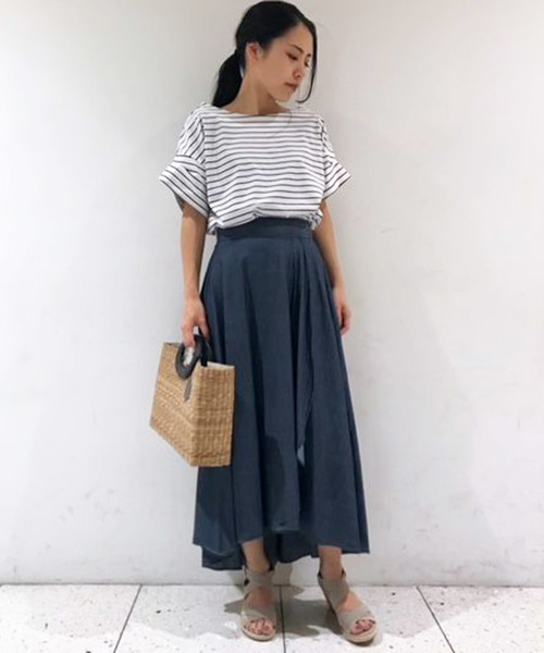 RIVE DROITE（リヴドロワ）の「デニムラップマキシスカート（スカート・レディース・ネイビー/ブルー・38/36）」の2枚目の写真