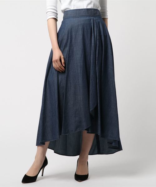 RIVE DROITE（リヴドロワ）の「デニムラップマキシスカート（スカート・レディース・ネイビー/ブルー・38/36）」の9枚目の写真