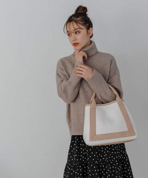 Edit Sheen(エディットシーン)の「A4キャンバストート(トートバッグ・レディース・ホワイト×ブラック/ブラック×ブラック/ホワイト系その他/ブラック系その他・FREE)」の22枚目の写真