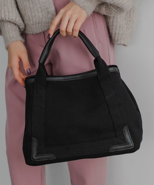 Edit Sheen(エディットシーン)の「A4キャンバストート(トートバッグ・レディース・ホワイト×ブラック/ブラック×ブラック/ホワイト系その他/ブラック系その他・FREE)」の17枚目の写真