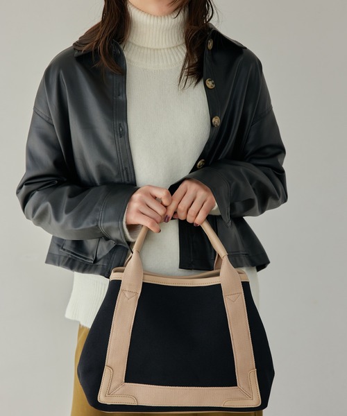 Edit Sheen(エディットシーン)の「A4キャンバストート(トートバッグ・レディース・ホワイト×ブラック/ブラック×ブラック/ホワイト系その他/ブラック系その他・FREE)」の19枚目の写真