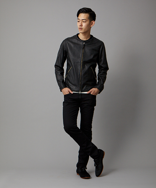 MONKEY TIME（モンキータイム）の「MT∴ シープレザー レーシング ブルゾン（LB）◆§5　（ライダースジャケット・メンズ・ブラック/パープル・SMALL/MEDIUM/LARGE）」の11枚目の写真