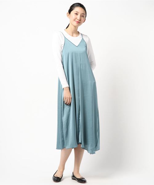 LOWRYS FARM（ローリーズファーム）の「マットサテンキャミワンピース　814887（ワンピース・レディース・ブラック/ネイビー/グレー・MEDIUM/LARGE）」の12枚目の写真