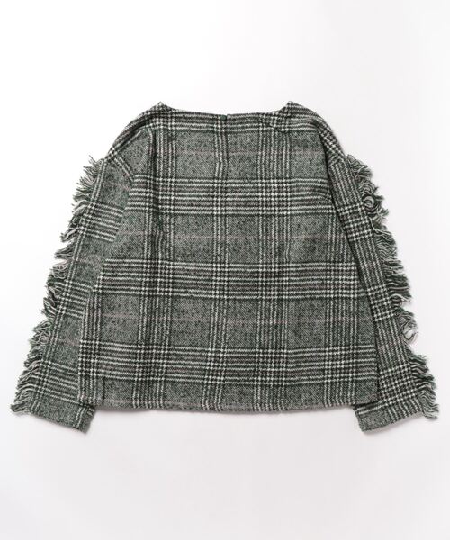 STYLEBLOCK(スタイルブロック)の「ビッググレンチェックフリンジブラウス(シャツ/ブラウス・レディース・ベージュ/グリーン/グレー/ブラック・M)」の5枚目の写真