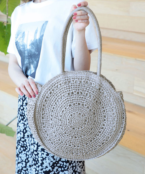 B:MING by BEAMS（ビーミングバイビームス）の「B:MING by BEAMS / サークル カゴバッグ 19SS（かごバッグ・レディース・ベージュ/グレー・ONE SIZE）」の3枚目の写真