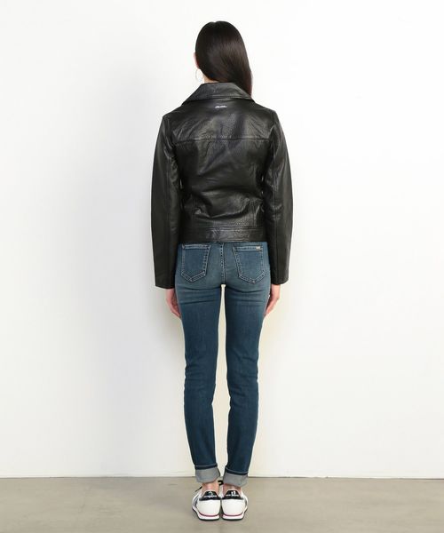 A|X アルマーニ エクスチェンジ ラムレザー ライダースジャケット￼￼ セール】【A|Xアルマーニ エクスチェンジ】ラムレザー ライダース