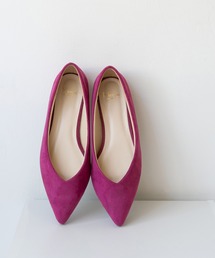 welleg | ポインテッドトゥ Vカットデザイン ローヒール パンプス(パンプス)