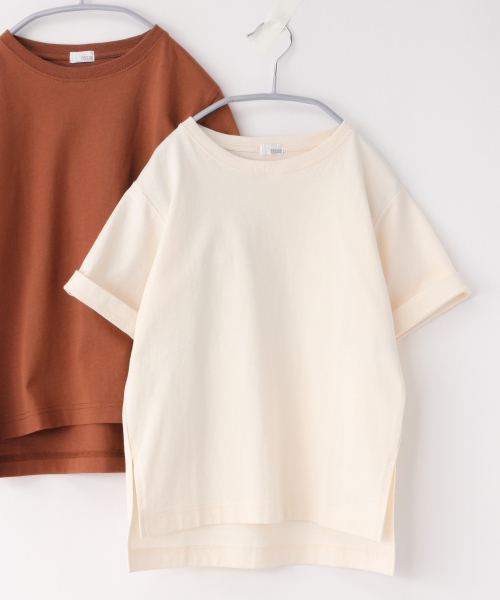 LOWRYS FARM（ローリーズファーム）の「ＵＳＡチュニックＴ　830611（Tシャツ/カットソー・キッズ・ブラック/ブラウン/オフホワイト/カーキ/チャコールグレー・110cm/100cm/120cm/100/110/120）」の2枚目の写真