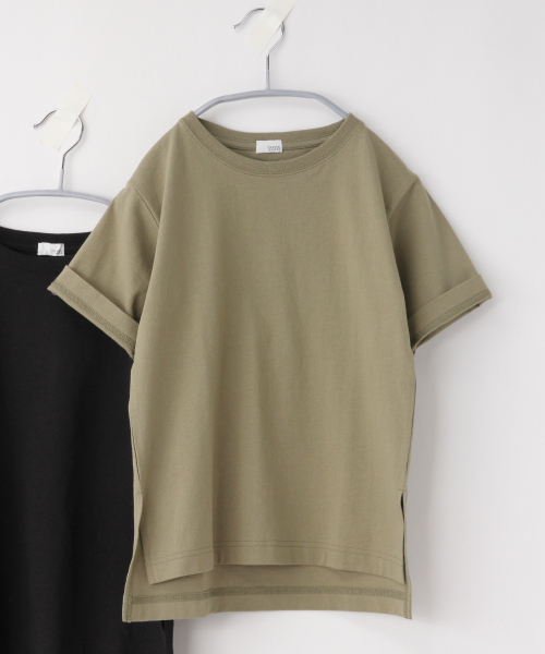 LOWRYS FARM（ローリーズファーム）の「ＵＳＡチュニックＴ　830611（Tシャツ/カットソー・キッズ・ブラック/ブラウン/オフホワイト/カーキ/チャコールグレー・110cm/100cm/120cm/100/110/120）」の5枚目の写真