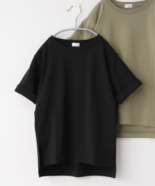 LOWRYS FARM（ローリーズファーム）の「ＵＳＡチュニックＴ　830611（Tシャツ/カットソー・キッズ・ブラック/ブラウン/オフホワイト/カーキ/チャコールグレー・110cm/100cm/120cm/100/110/120）」の3枚目の写真