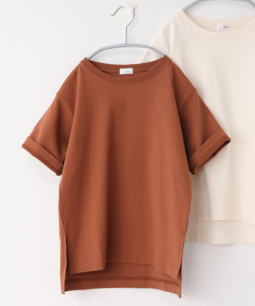 LOWRYS FARM（ローリーズファーム）の「ＵＳＡチュニックＴ　830611（Tシャツ/カットソー・キッズ・ブラック/ブラウン/オフホワイト/カーキ/チャコールグレー・110cm/100cm/120cm/100/110/120）」の6枚目の写真