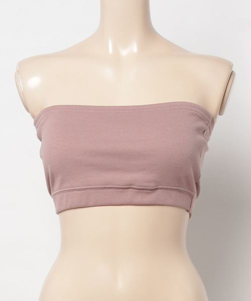WEGO（ウィゴー）の「WEGO/リブブラトップ（チューブトップ・レディース・ブラック/ホワイト/ピンク/ベージュ・MEDIUM/LARGE/SMALL）」の5枚目の写真